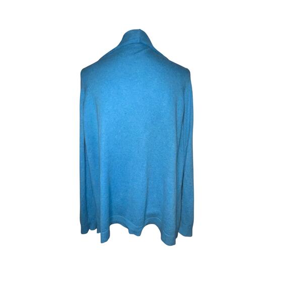 Lands End Women’s 2X open hook eye cape cardigan cotton cashmere sweater Y2K - Picture 4 of 12